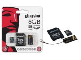 CARTÃO MICRO SD KINGSTON 8GB CLASSE 4 MULTIKIT ADPT SD/USB