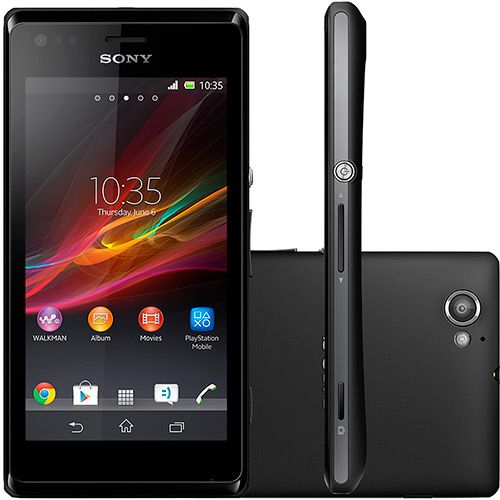 Smartphone Xperia M Preto Dual Chip Tela 4" 3G Wi-Fi 5MP 4GB