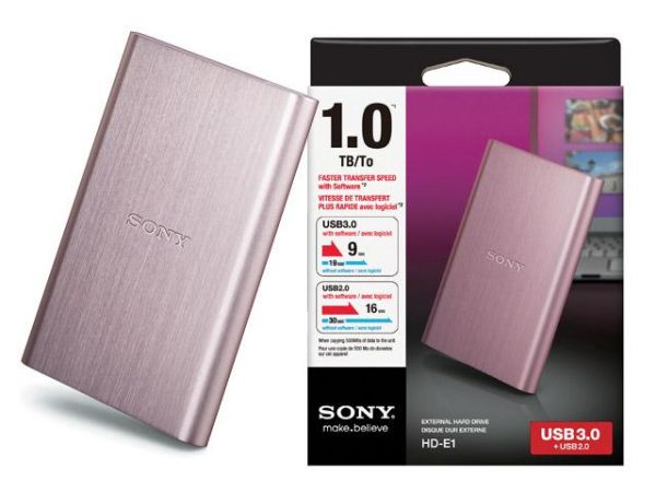 HDD PORTATIL SONY HD-E1 ROSA 1TB USB 3.0